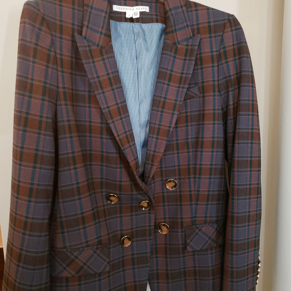 Veronica Beard plaid blazer in size 14